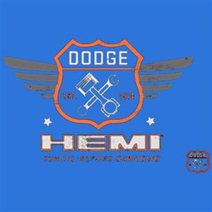 Dodge Hemi Garage T-Shirt Mid Blue LARGE
