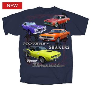 Plymouth Barracuda Movers & Shakers T-Shirt Blue LARGE