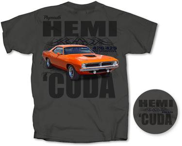 Plymouth Hemi Cuda T-Shirt Grey LARGE