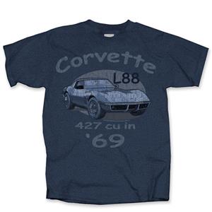 Corvette 69 L88 Tonal T-Shirt Blue MEDIUM