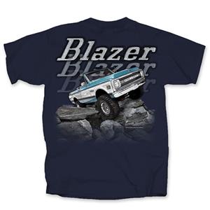 Chevy Blazer On The Rocks T-Shirt Blue LARGE