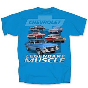 Chevrolet Legendary Muscle T-Shirt Blue LARGE