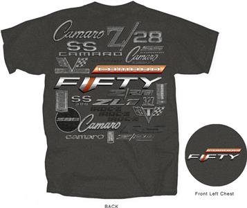 Camaro 50th Anniversary Logos T-Shirt Grey 3X-LARGE