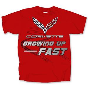 Corvette Growing Up Fast Kid's T-Shirt Red YOUTH SMALL DUE LATE 2018
