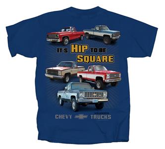 Chevy Trucks - It's Hip To Be Square T-Shirt Blue LARGE DUE LATE 2019