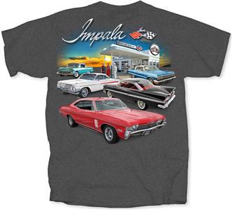 Chevrolet Impala Garage T-Shirt Charcoal Grey 2X-LARGE