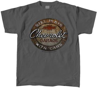 Chevrolet Garage - Still Plays With Cars T-Shirt Grey SMALL DISCONTINUED