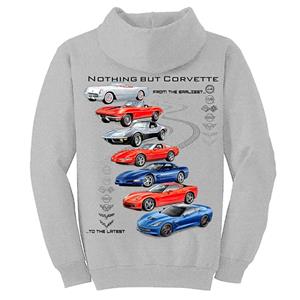 Nothing But Corvette Hoodie Grey MEDIUM