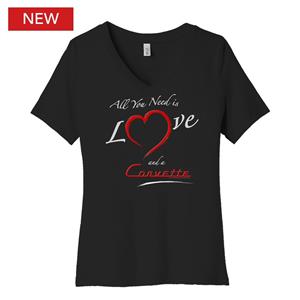 All You Need Is Love And A Corvette T-Shirt Black LADIES MEDIUM