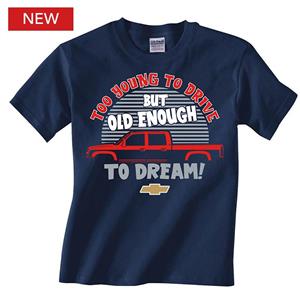 Chevy Too Young To Drive Toddler T-Shirt Blue SIZE 2