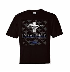Ford Mustang Badge Triple Threat T-Shirt Black LARGE