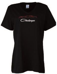 Dodge Challenger Glitter T-Shirt Black LADIES MEDIUM