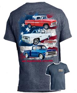Chevy C-10 The American Legend T-Shirt Blue LARGE