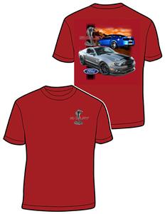Ford Shelby Super Snake Mustang T-Shirt Red X-LARGE