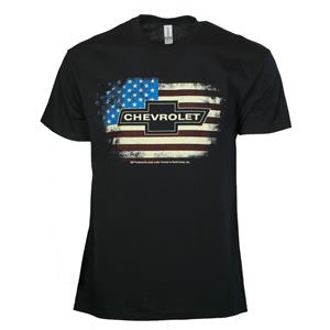Chevrolet Bowtie Flag T-Shirt Black LARGE