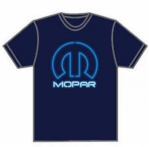 Mopar M Logo Neon T-Shirt Blue LARGE