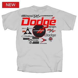 Dodge All Logos T-Shirt Grey 2X-LARGE