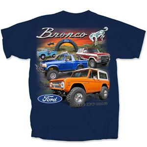 Ford Broncos 1966-96 T-Shirt Blue 2X-LARGE