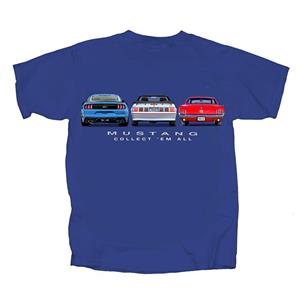 Mustang Collect Em All T-Shirt Blue LARGE