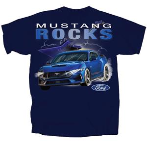 Mustang Rocks T-Shirt Navy Blue LARGE