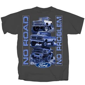 Ford Trucks No Road No Problem T-Shirt Grey 3X-LARGE