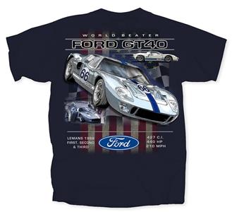 Ford GT40 World Beater 2 T-Shirt Navy 2X-LARGE