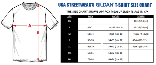 Gildan t-shirt sizing chart