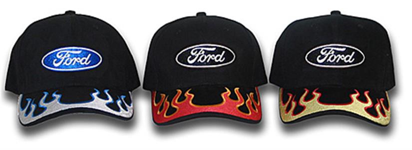 Ford Inferno Cap Black With Silver & Blue Flames