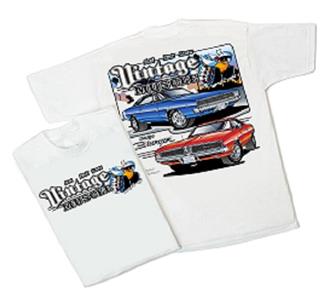 Vintage Muscle Dodge Charger T-Shirt White SMALL