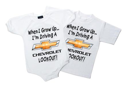 Growing Up Chevy Kids T-Shirt White YOUTH SMALL 6-8