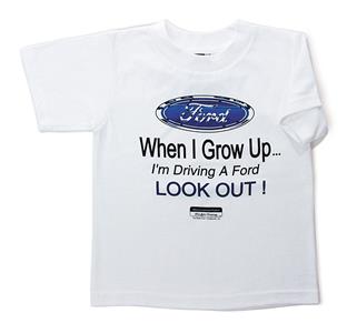 Growing Up Ford Kids T-Shirt White YOUTH SMALL 6-8