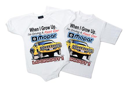 Growing Up Mopar Kids T-Shirt White YOUTH LARGE 14-16