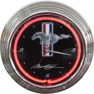 Ford Mustang Neon Clock - Blue Neon