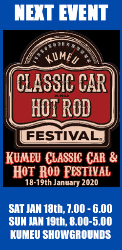 Next event: Kumeu Classic Car & Hot Rod Festival, Kumeu Showgrounds, Sat 17th & Sun 18th January