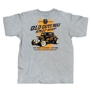 Old Guys Rule - Speed Shop T-Shirt Grey LARGE
