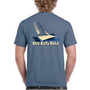 Old Guys Rule - Sailing Through Life T-Shirt Blue LARGE