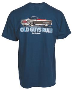 Old Guys Rule - Mid Life Chrysler T-Shirt Dark Blue X-Large