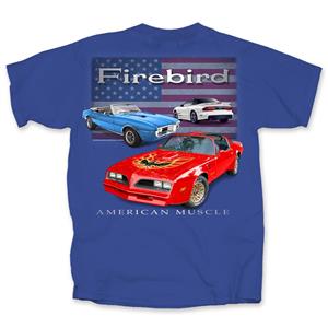 Pontiac Firebird Red White Blue T-Shirt Blue MEDIUM