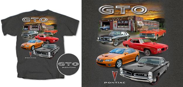 Pontiac GTO Garage T-Shirt Charcoal Grey LARGE