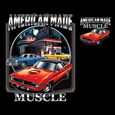 American Made Muscle - Mopar T-Shirt Black 2X-LARGE DAMAGED - Click Image to Close