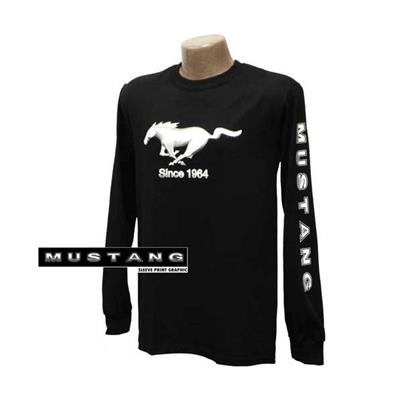 Mustang Since 1964 Pony Long Sleeved T-Shirt Black 2X-LARGE - Click Image to Close