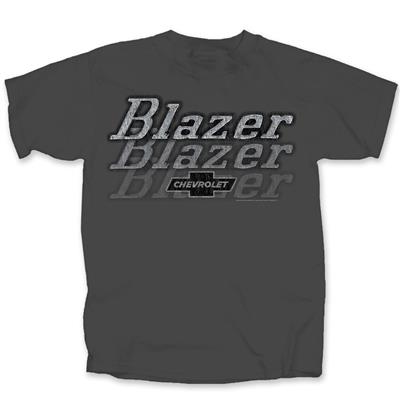 Chevrolet Blazer Triple Logo T-Shirt Charcoal SMALL - Click Image to Close