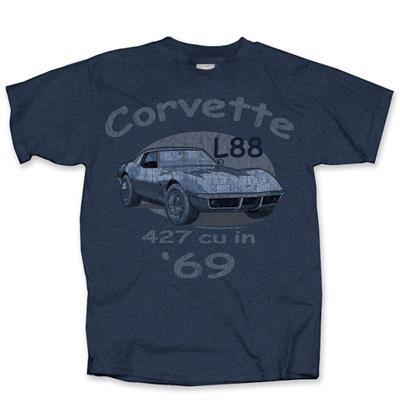Corvette 69 L88 Tonal T-Shirt Blue LARGE - Click Image to Close