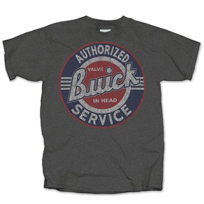 Buick Authorized Service Distressed Sign T-Shirt Grey SMALL DUE 2019 - Click Image to Close