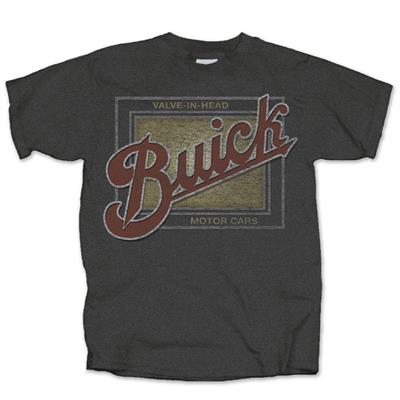 Buick Valve In Head Distressed Sign T-Shirt Grey LARGE DUE 2019 - Click Image to Close