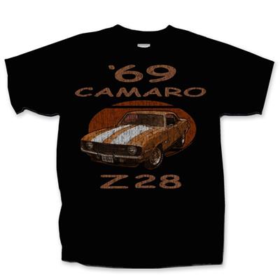 Camaro 69 Z28 Tonal T-Shirt Black LARGE - Click Image to Close