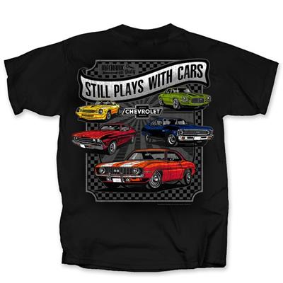 Chevrolet Still Plays With Cars T-Shirt Black LARGE - Click Image to Close