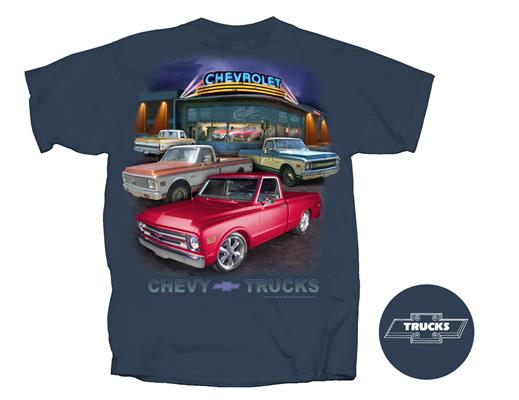 Chevrolet Trucks Dealership T-Shirt Midnight Blue SMALL - Click Image to Close