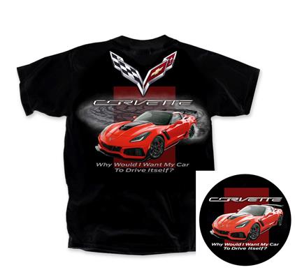 Corvette Drive Itself T-Shirt Black LARGE - Click Image to Close