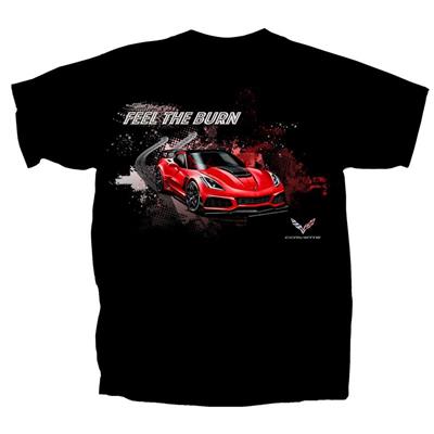 Corvette Feel The Burn T-Shirt Black LARGE - Click Image to Close